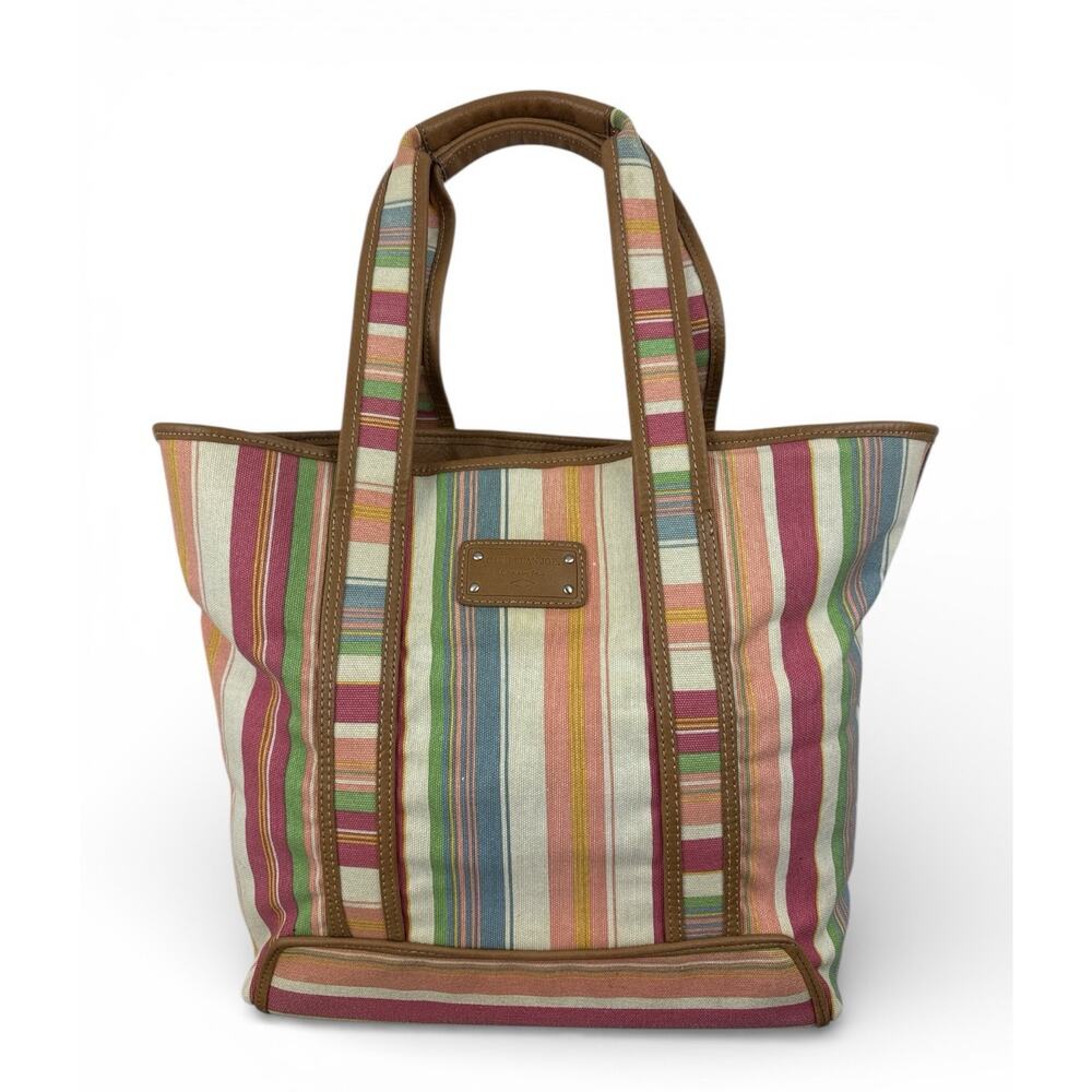 Caribbean Joe Purse Tote Colorful Striped Canvas Design Beach Vacay Boat Bag